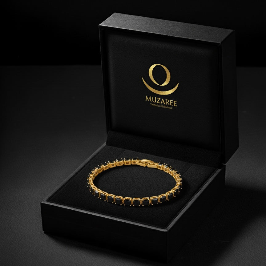 Black & Gold Tennis Bracelet