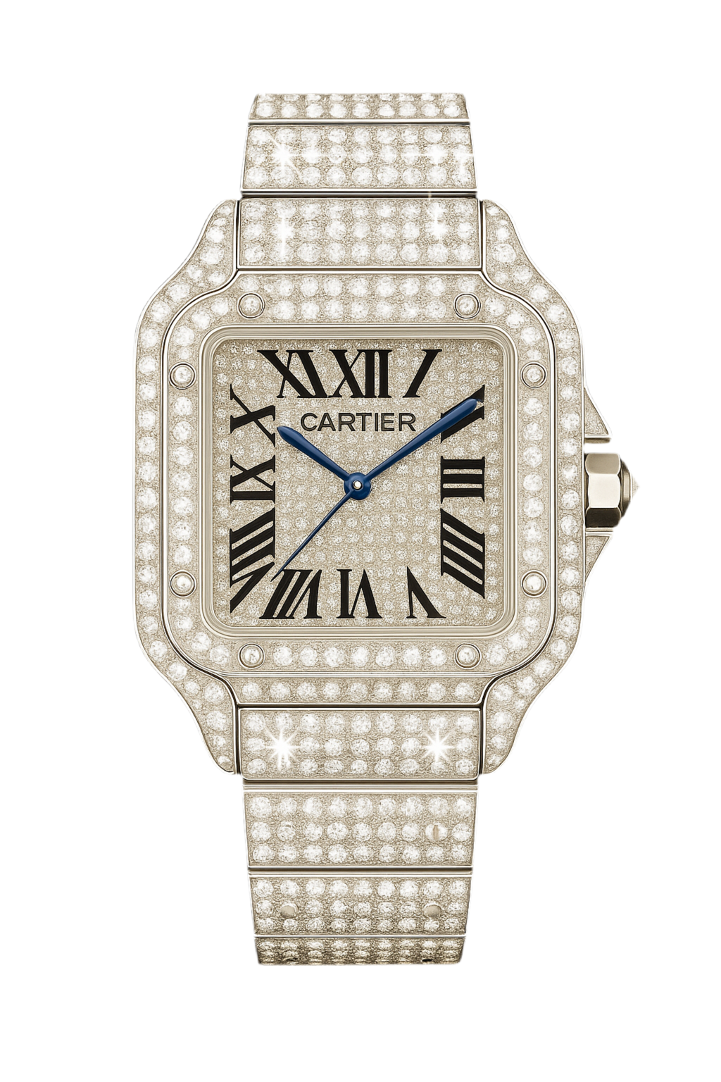 Cartier Iced Out Watch – Silver