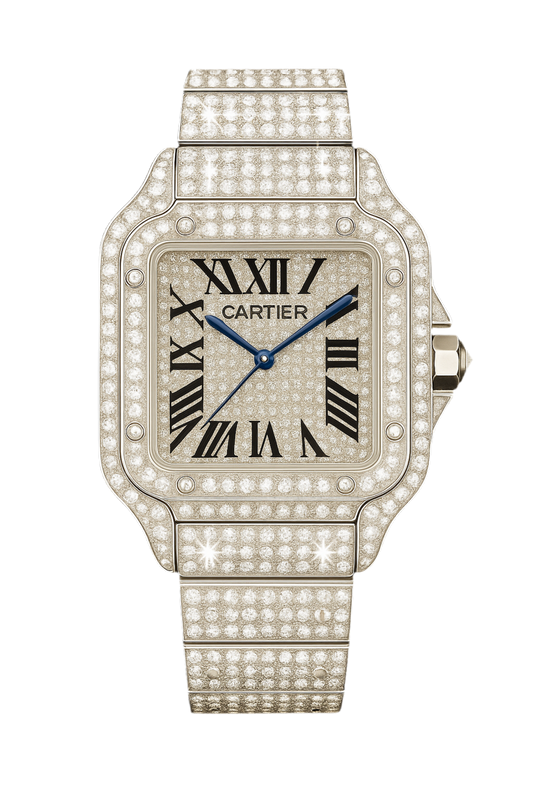 Cartier Iced Out Watch – Silver