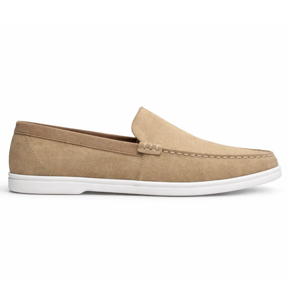 Medicated Sole - Beige Suede Leather Loafers