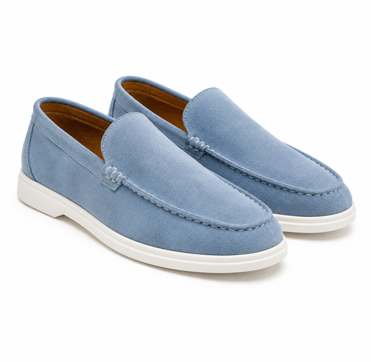 Blue Haze Suede Leather Loafers – Men