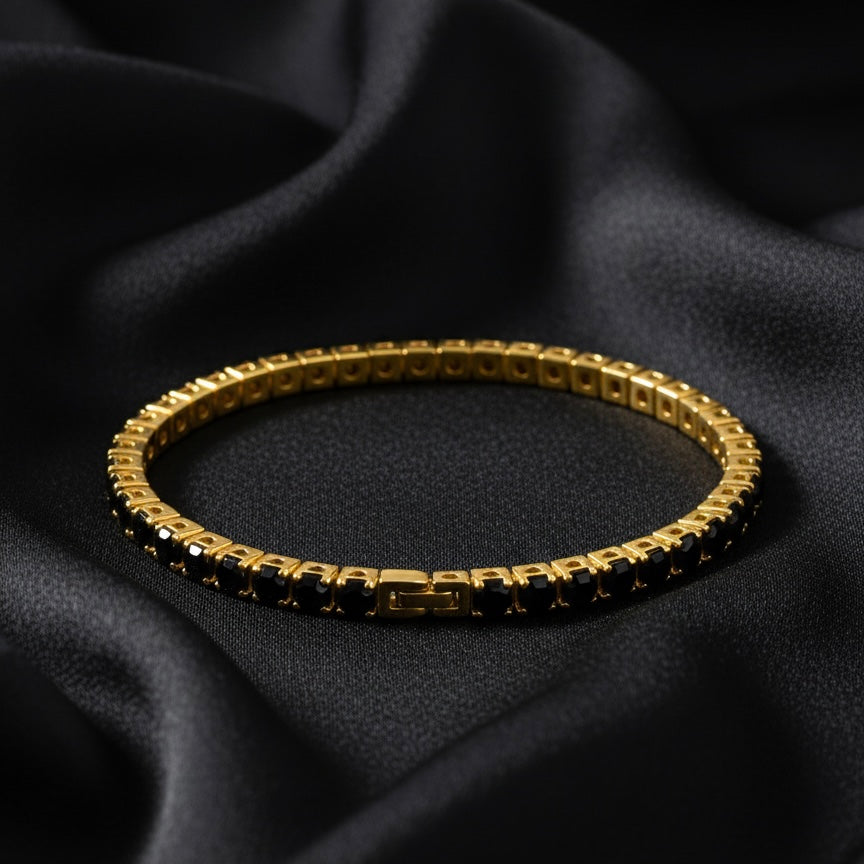 Black & Gold Tennis Bracelet