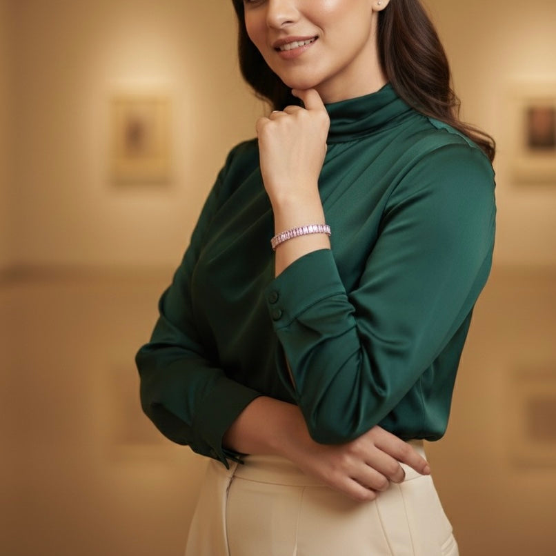 Pink & Gold Tennis Bracelet