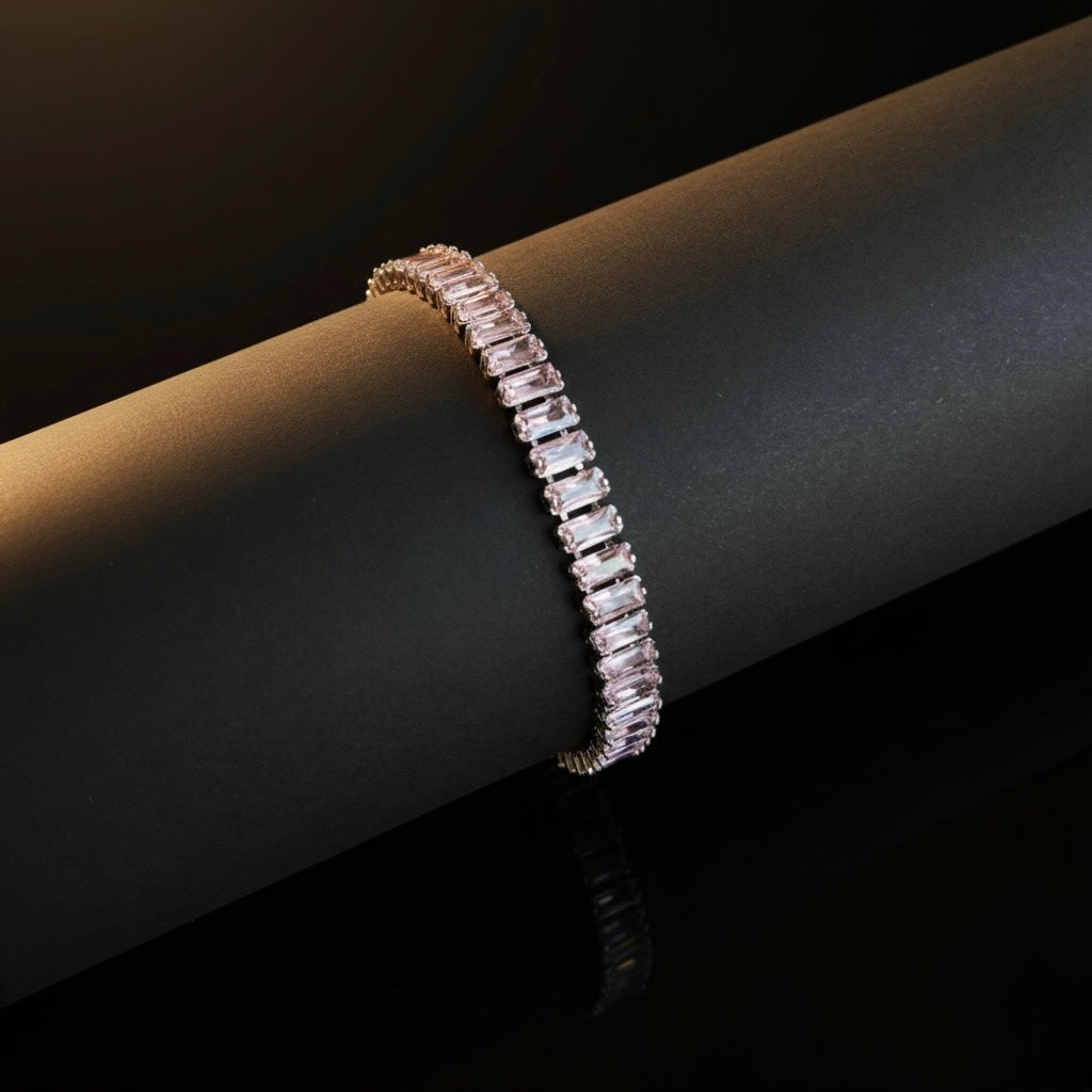 Pink & Gold Tennis Bracelet