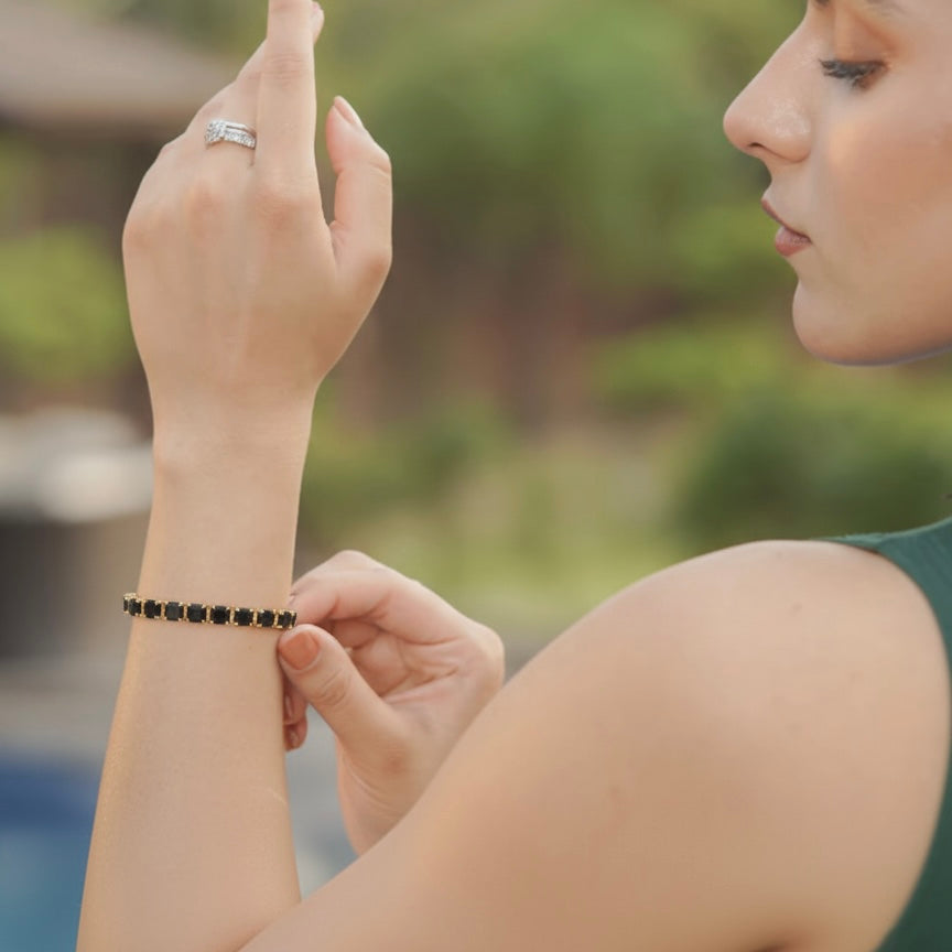 Black & Gold Tennis Bracelet