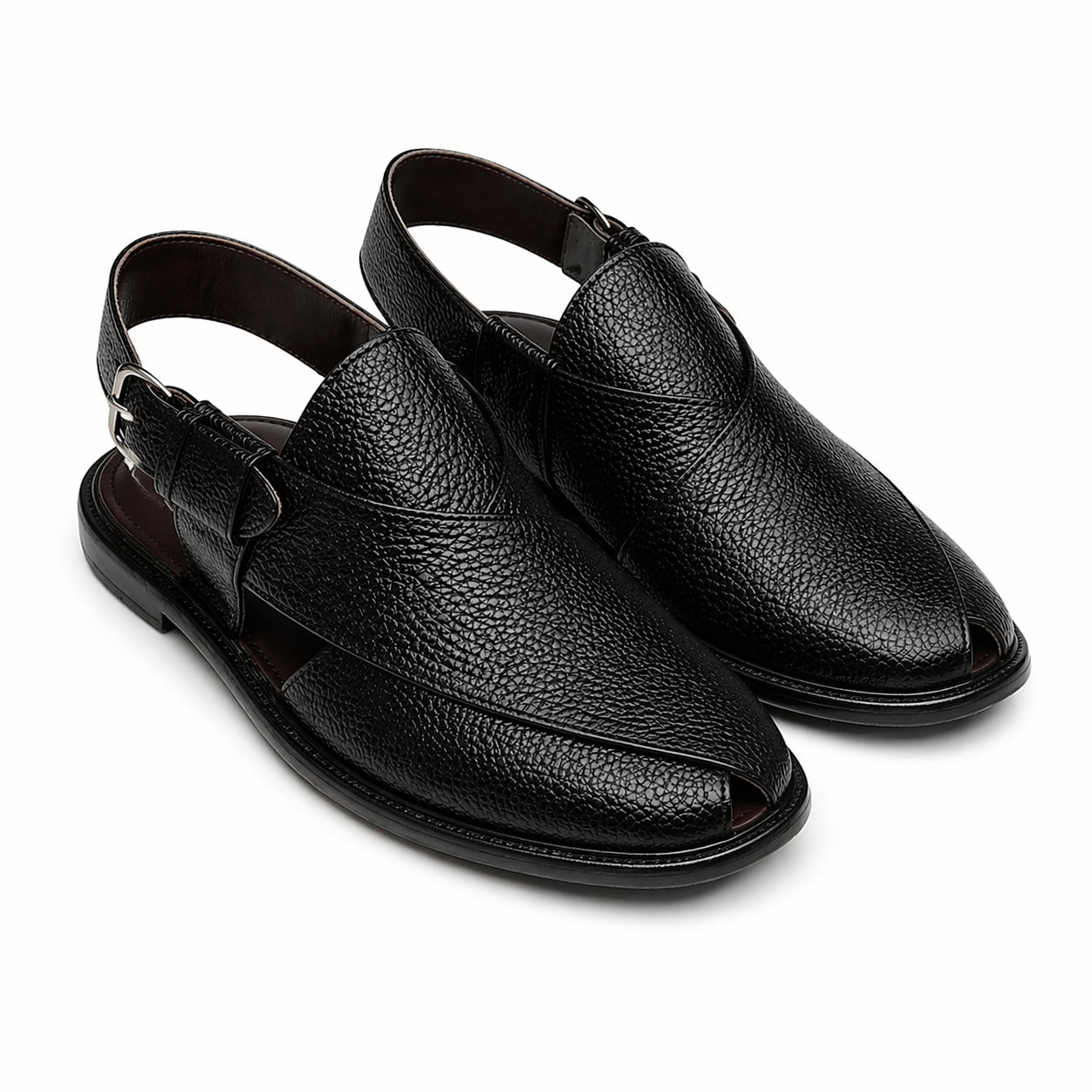 Peshawari Chappal - Black