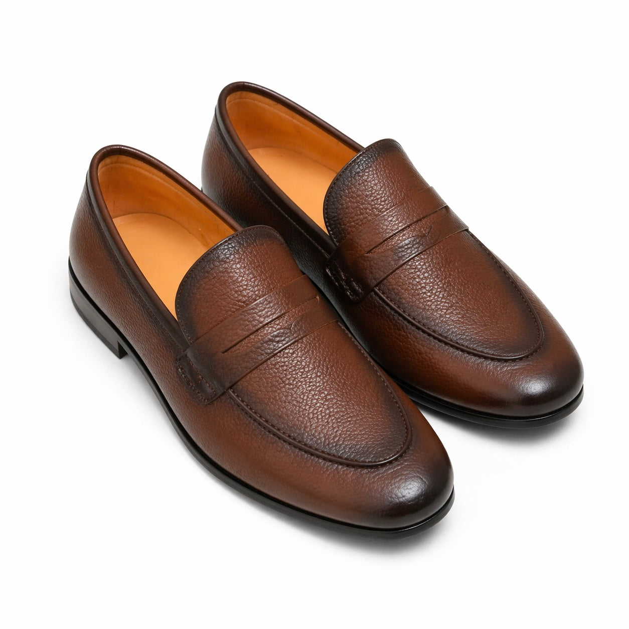 Royal Grain Leather Loafers - Mustard