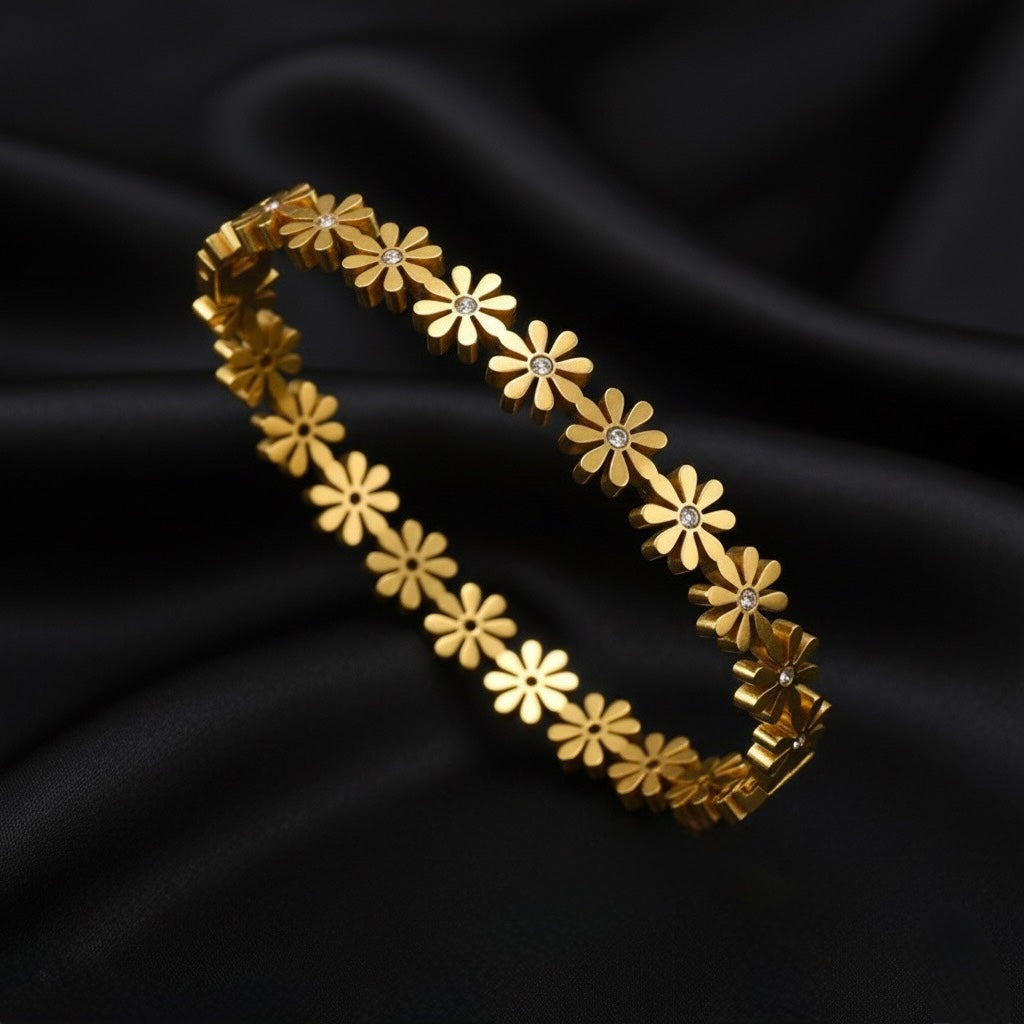 Stainless Steel Flower Bracelet