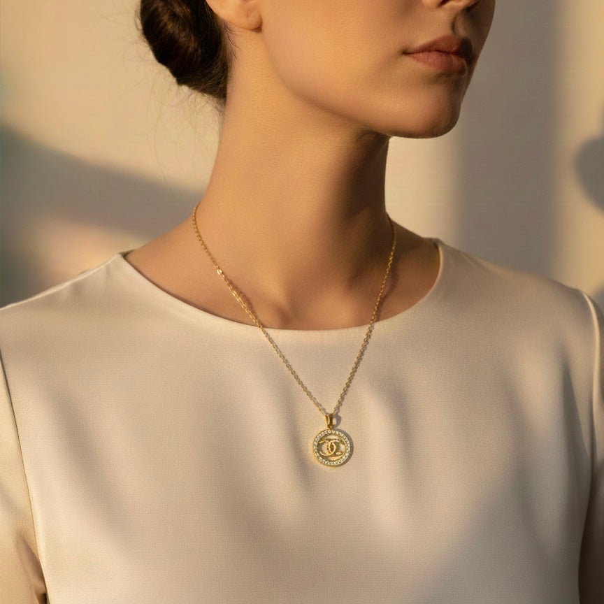 Stone Studded Coco Chanel Necklace