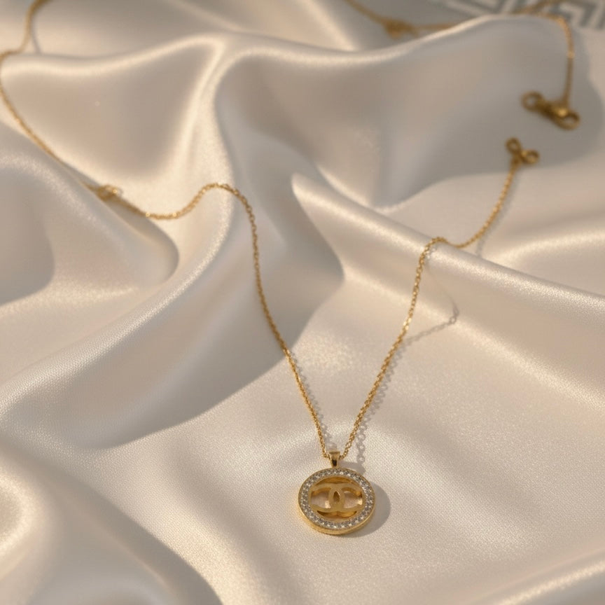 Stone Studded Coco Chanel Necklace