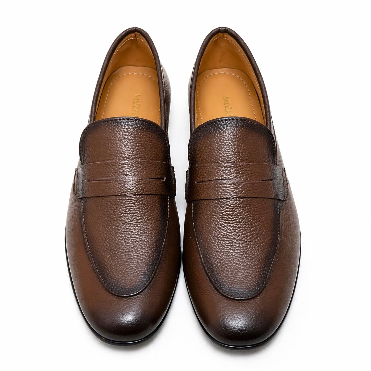 Royal Grain Leather Loafers - Mustard