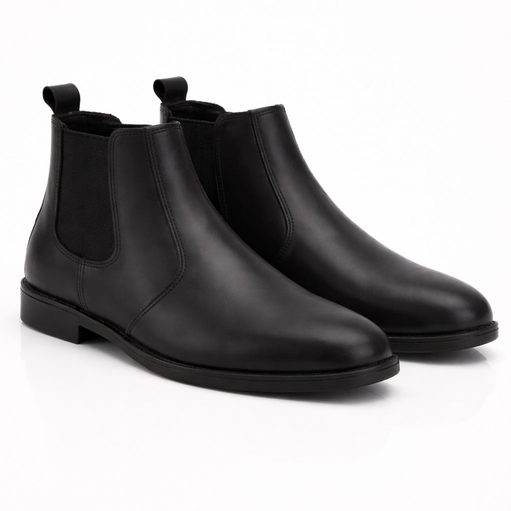 Matt Black Chelsea Boots – Premium Cow Leather