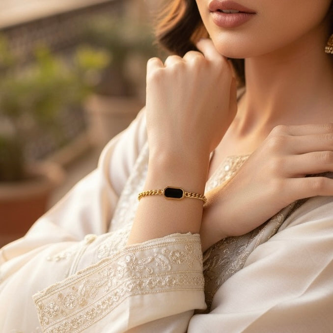 Rectangle Bracelet – White & Black