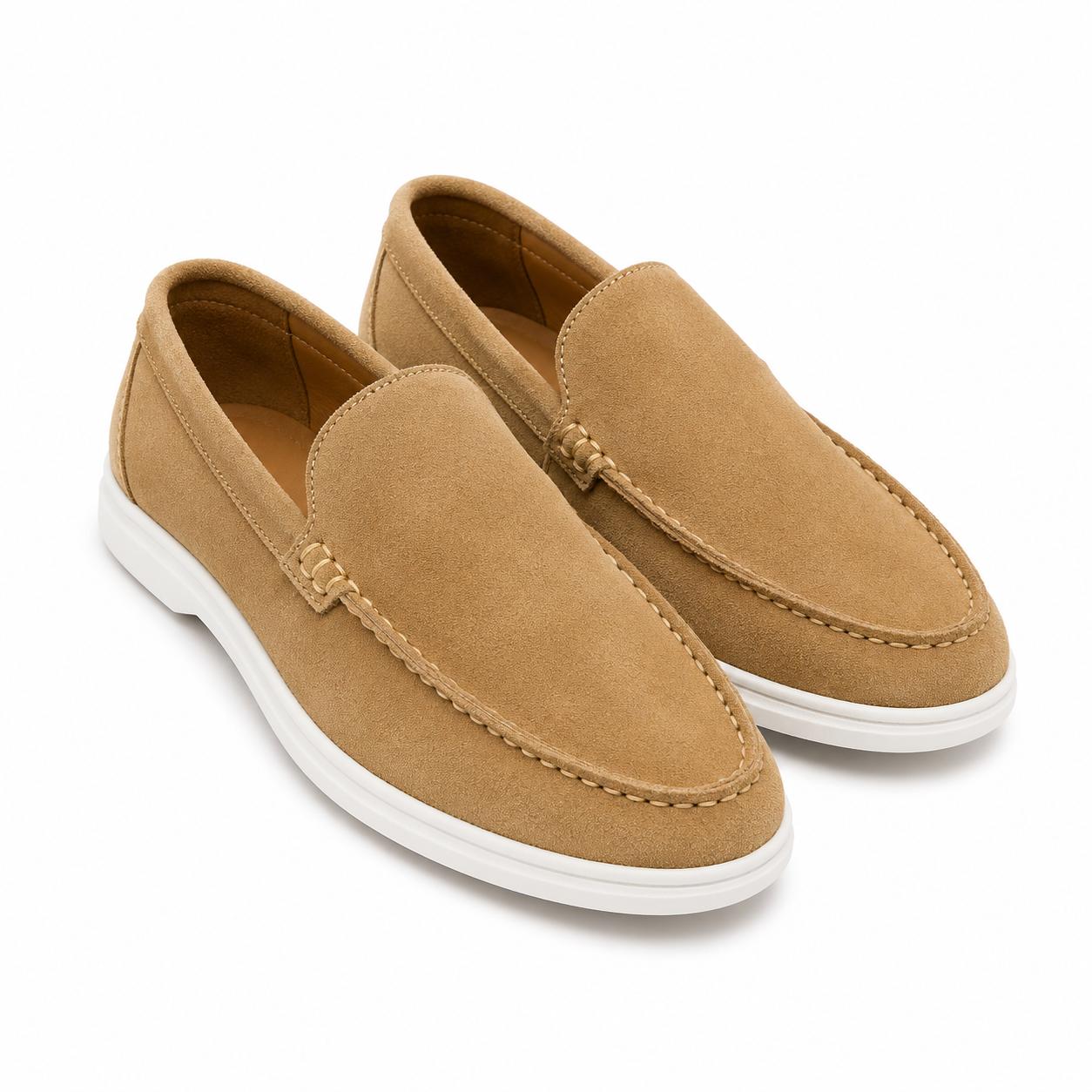 Beige 2.0 Suede Leather Loafers - Men