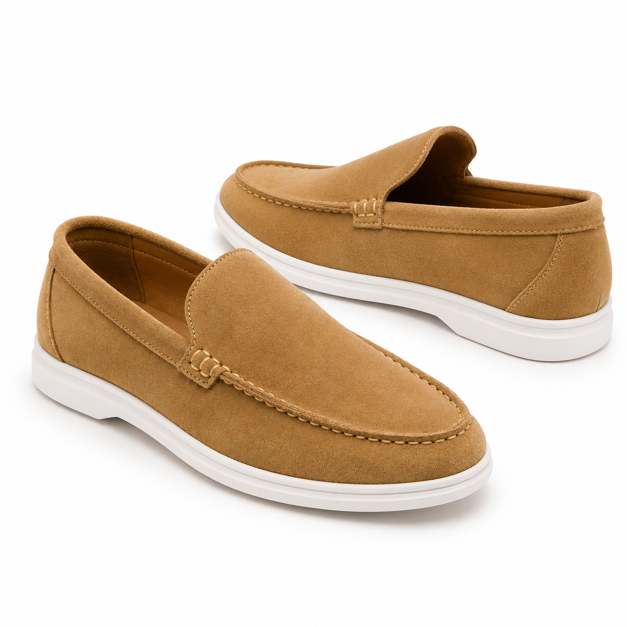 Beige 2.0 Suede Leather Loafers - Men