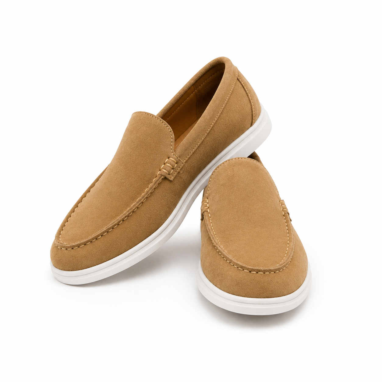 Beige 2.0 Suede Leather Loafers - Men