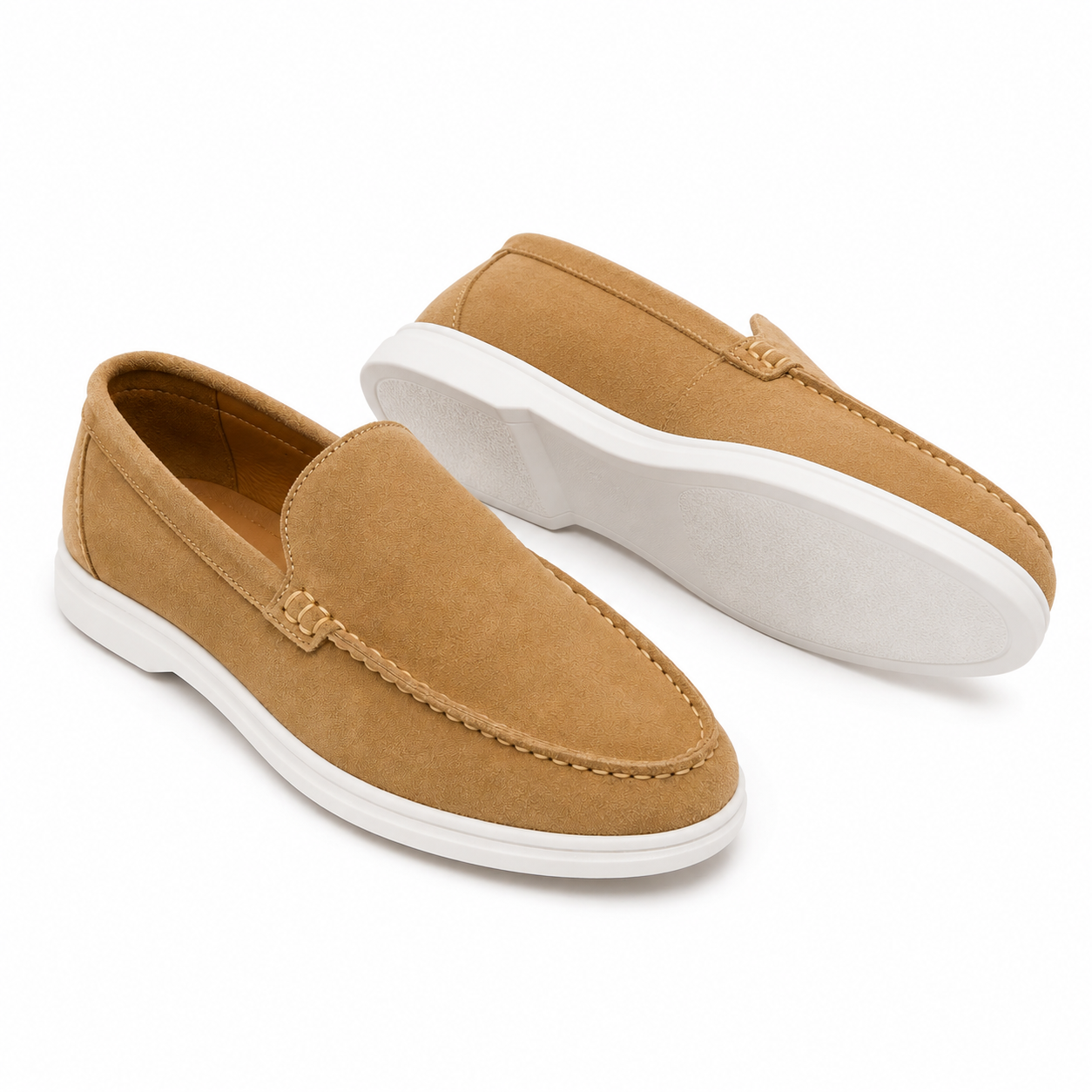 Beige 2.0 Suede Leather Loafers - Men