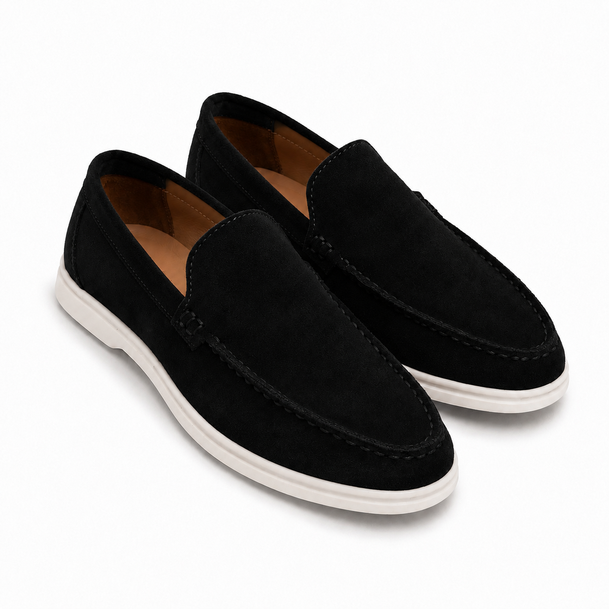 Black Suede Leather Loafers - Men