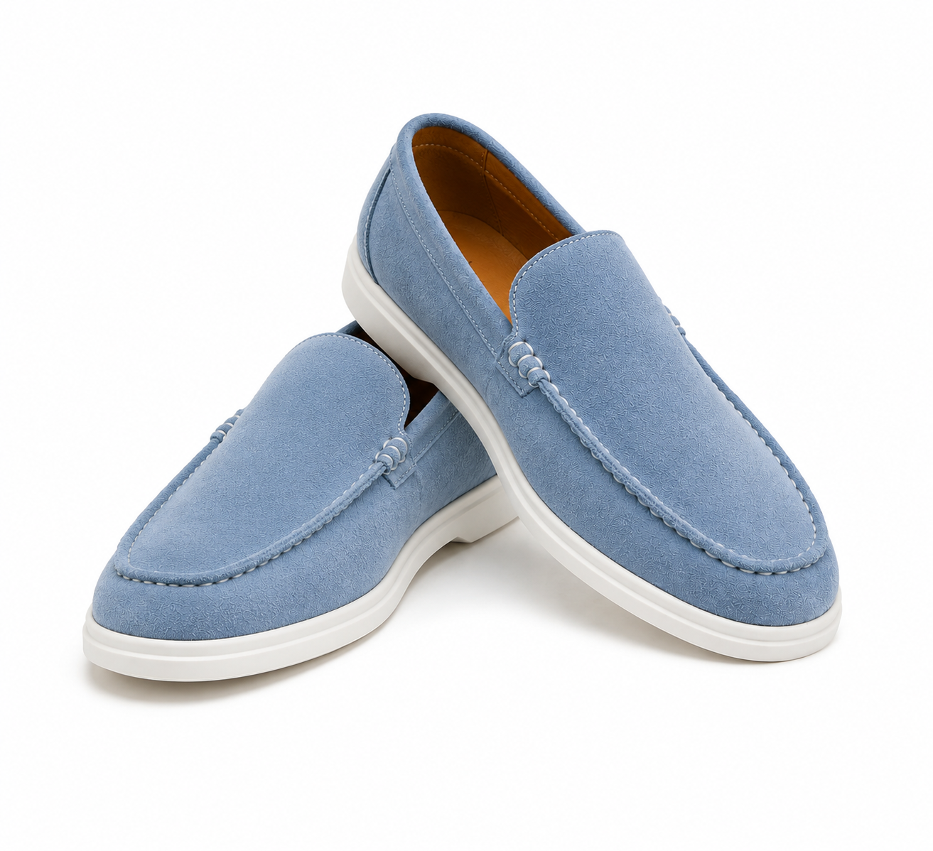 Blue Haze Suede Leather Loafers – Men