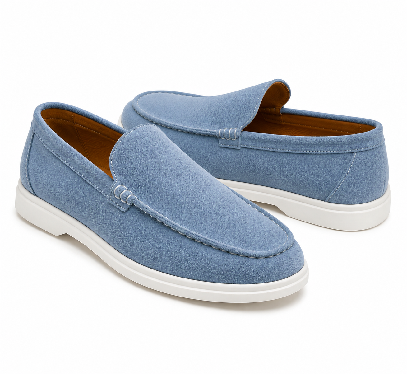 Blue Haze Suede Leather Loafers – Men