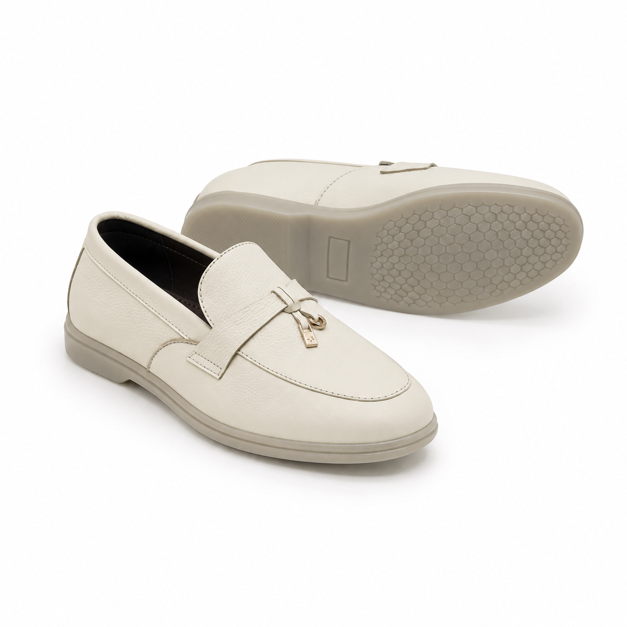 Muzaree - Elite Ivory Mild Leather Loafers