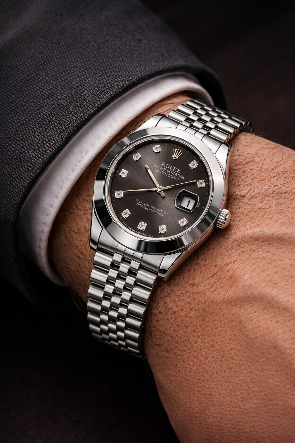 Rolex Silver - Black Dial