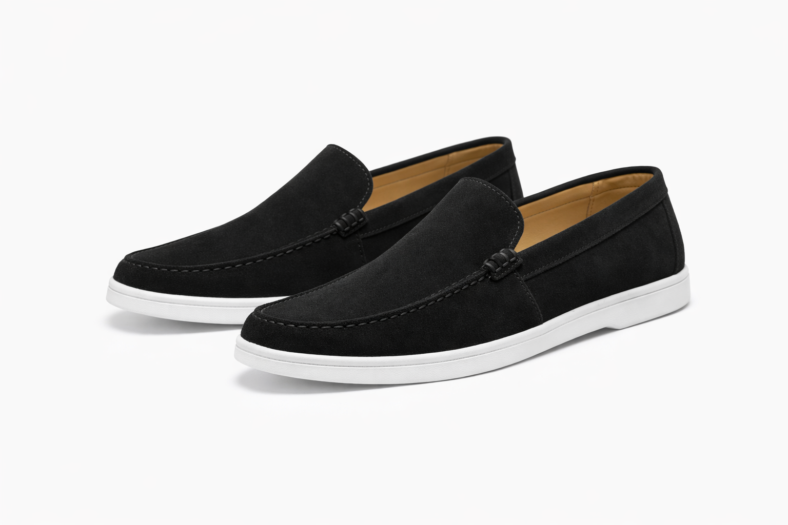Black Suede Leather Loafers - Men