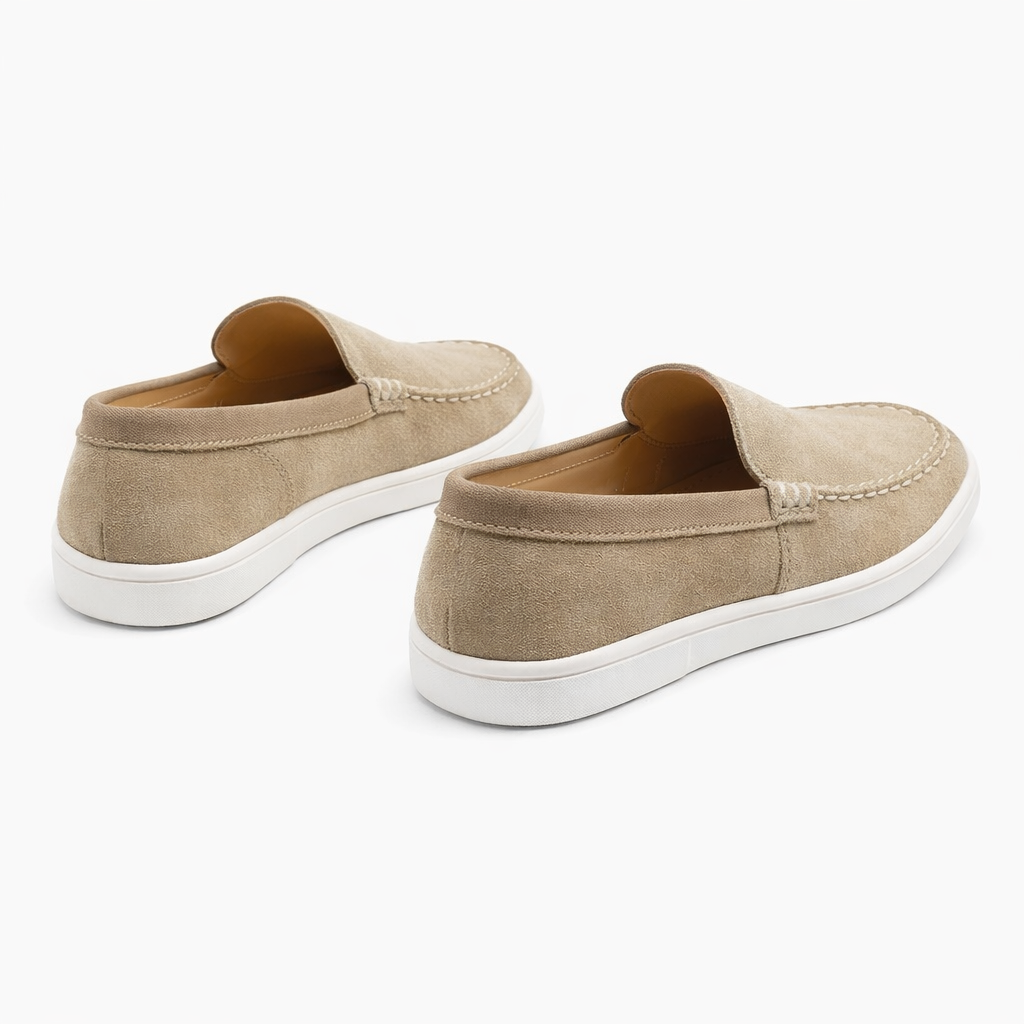 Beige Suede Leather Loafers - Men