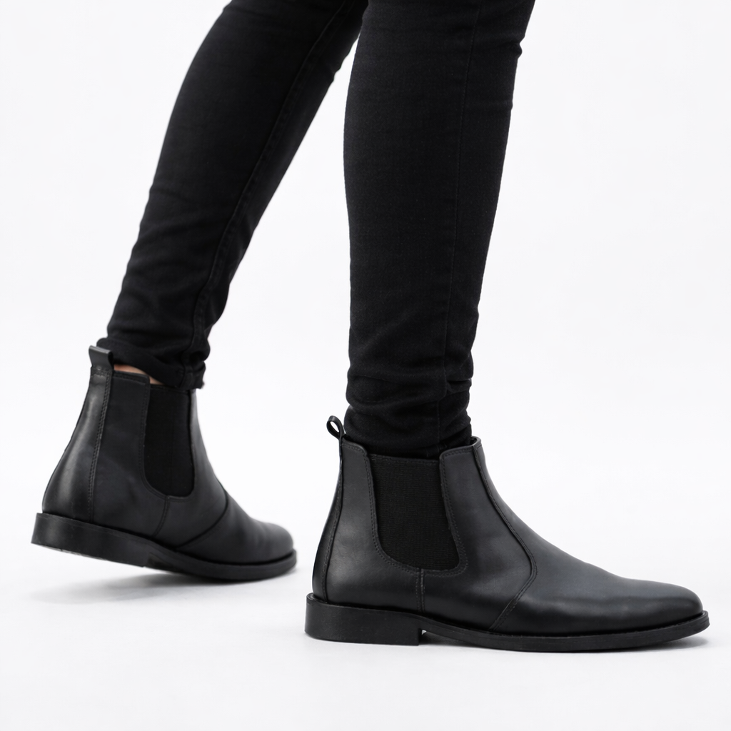 Matt Black Chelsea Boots – Premium Cow Leather