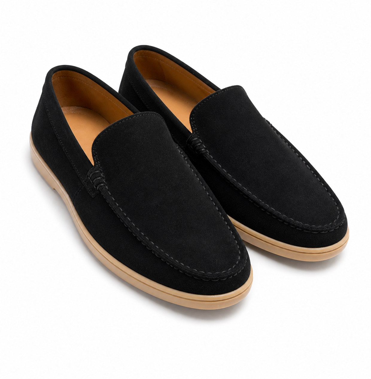 Black Leather Loafers– Honey Sole