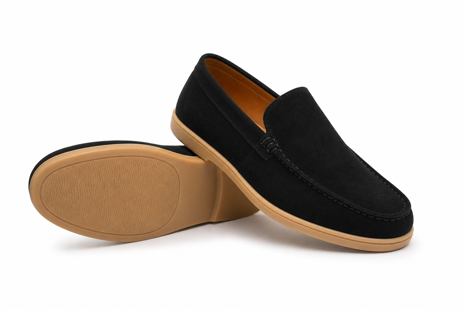 Black Leather Loafers– Honey Sole