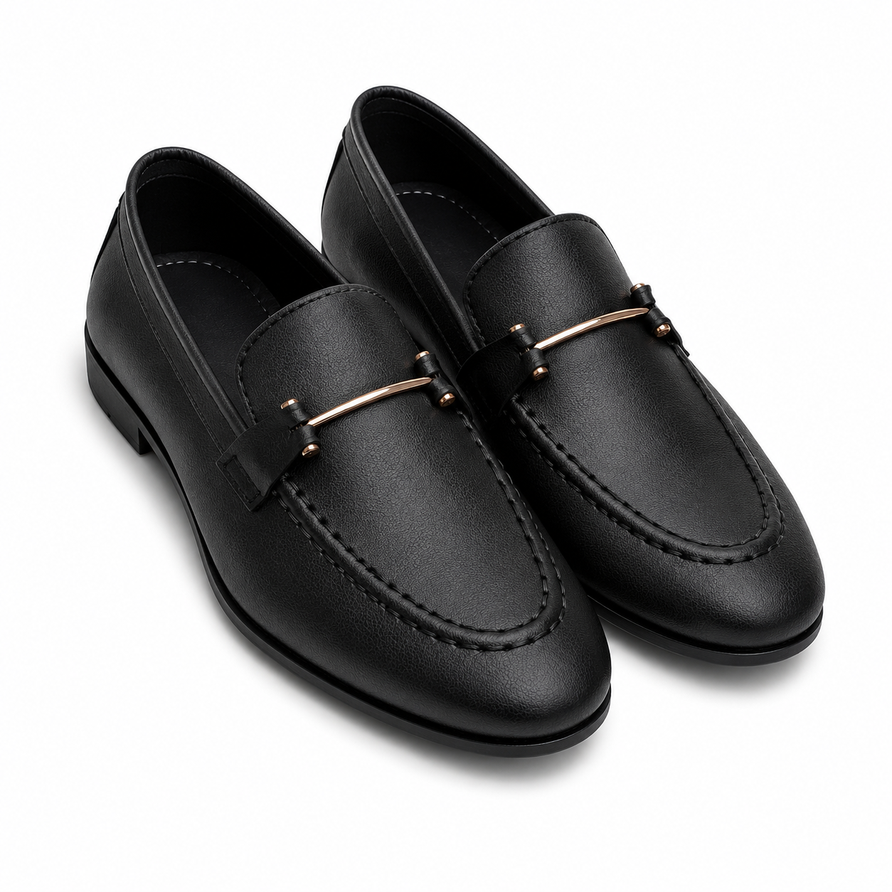 Royal Black Horsebit Loafers